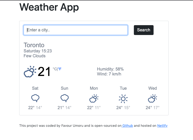 react weather app image